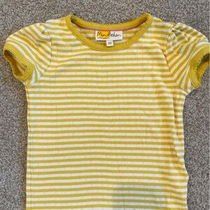 Mini Boden Kids Tee in Yellow and White Stripes